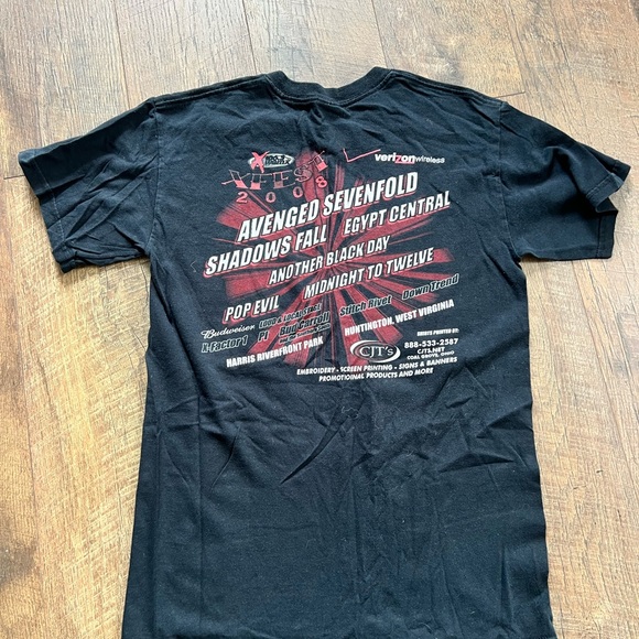 A7x Johnny Christ Guitar Pick and XFest VIP Festival Tee Huntington WV - Picture 2 of 12